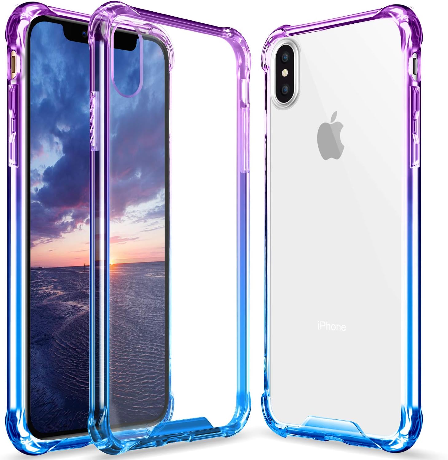 GeekZone Blue iPhone Xs Max case, Slim Thin Shockproof Anti