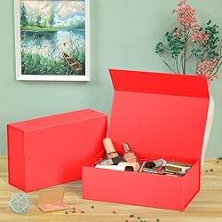 RYDDOY Red Gift Box, 12x6x4'' Gift box for Presents