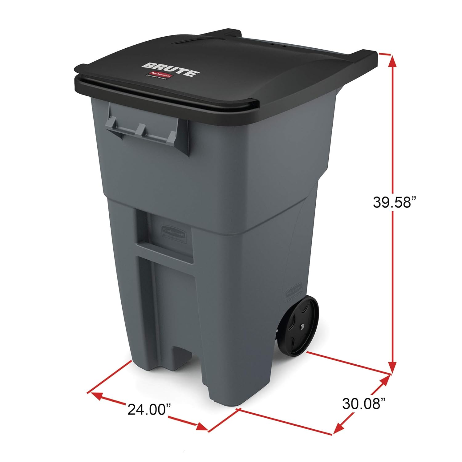 Rubbermaid Commercial Products BRUTE Rollout Heavy-Duty Wheeled Trash/Garbage Can - 50 Gallon - Yellow: Office Waste Bins: Industrial & Scientific