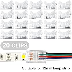 Flutesan 20 Pcs 5 Pin 12 mm LED Strip Connector RGB