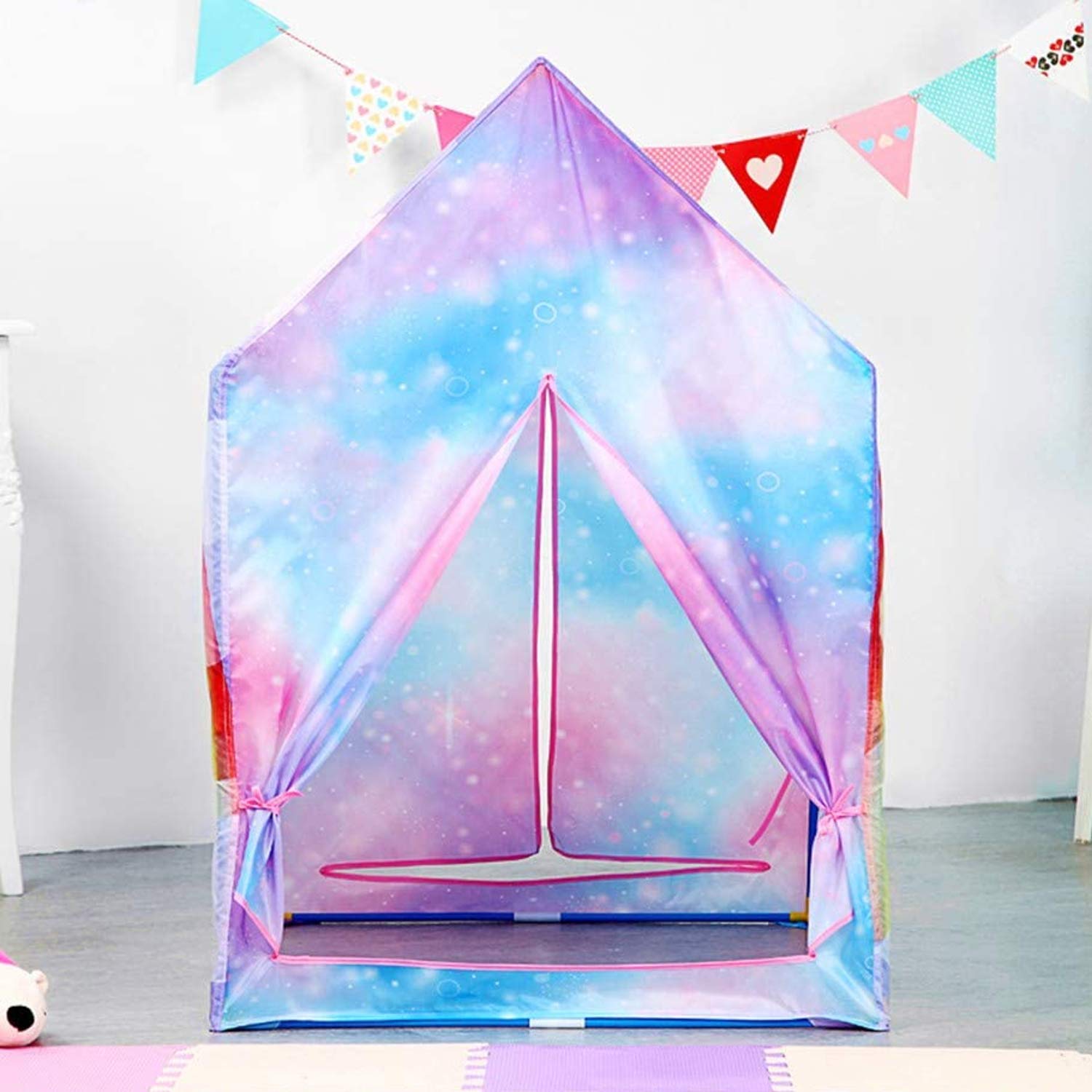 POCO DIVO Unicorn Paradise Princess Castle, Girls Pegasus Bedroom Tent, Kids Outdoor Pretend Camping House, Toddler Rainbow Indoor Play Tent, Foldable Roomy Children Pony Playhouse