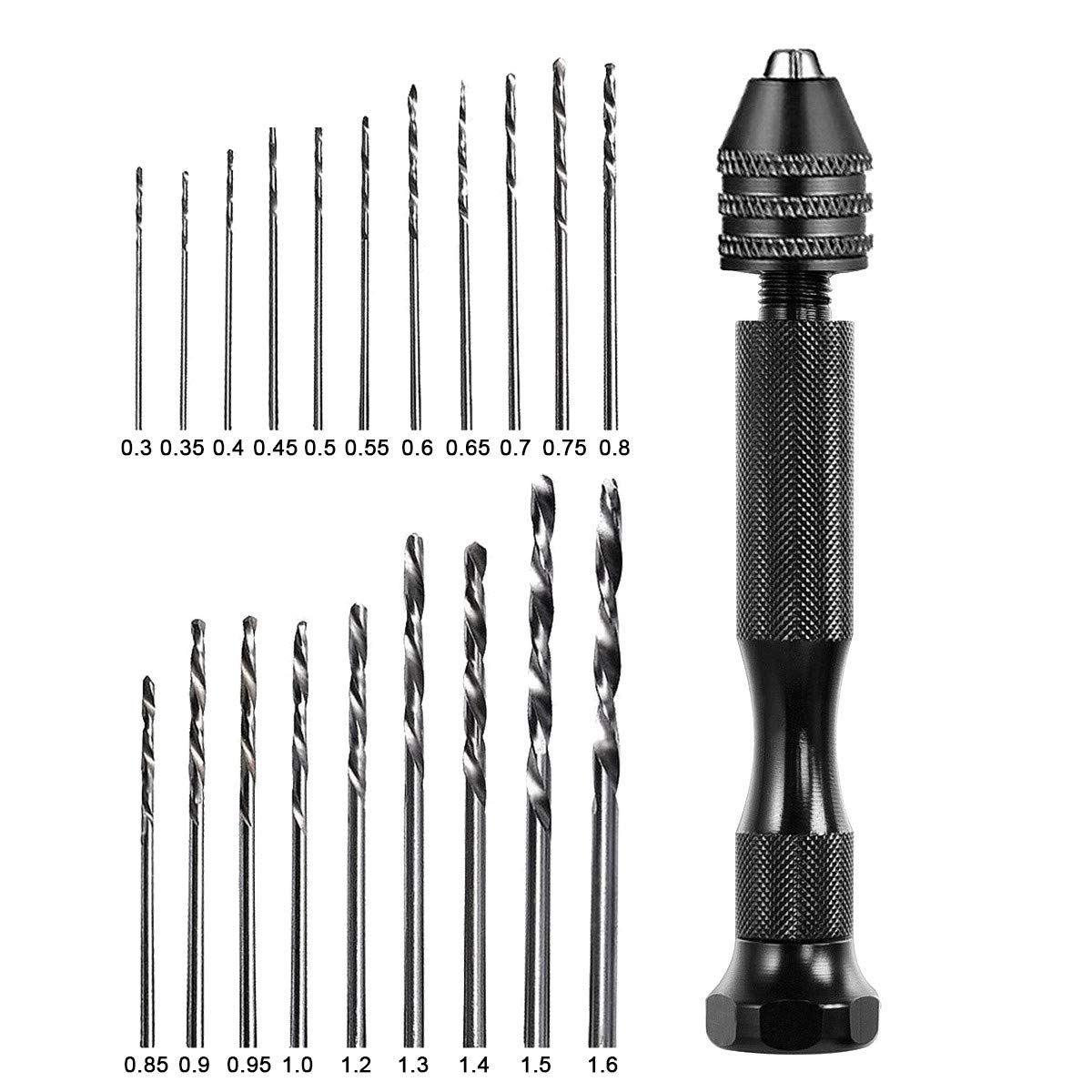 Pin Vise Maxesla Precision Pin Vise Hand Drill with Twist Bits Set of