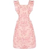 MIKI WELL Floral Aprons for Women with Pockets Vintage Apron for Women Kitchen Dress