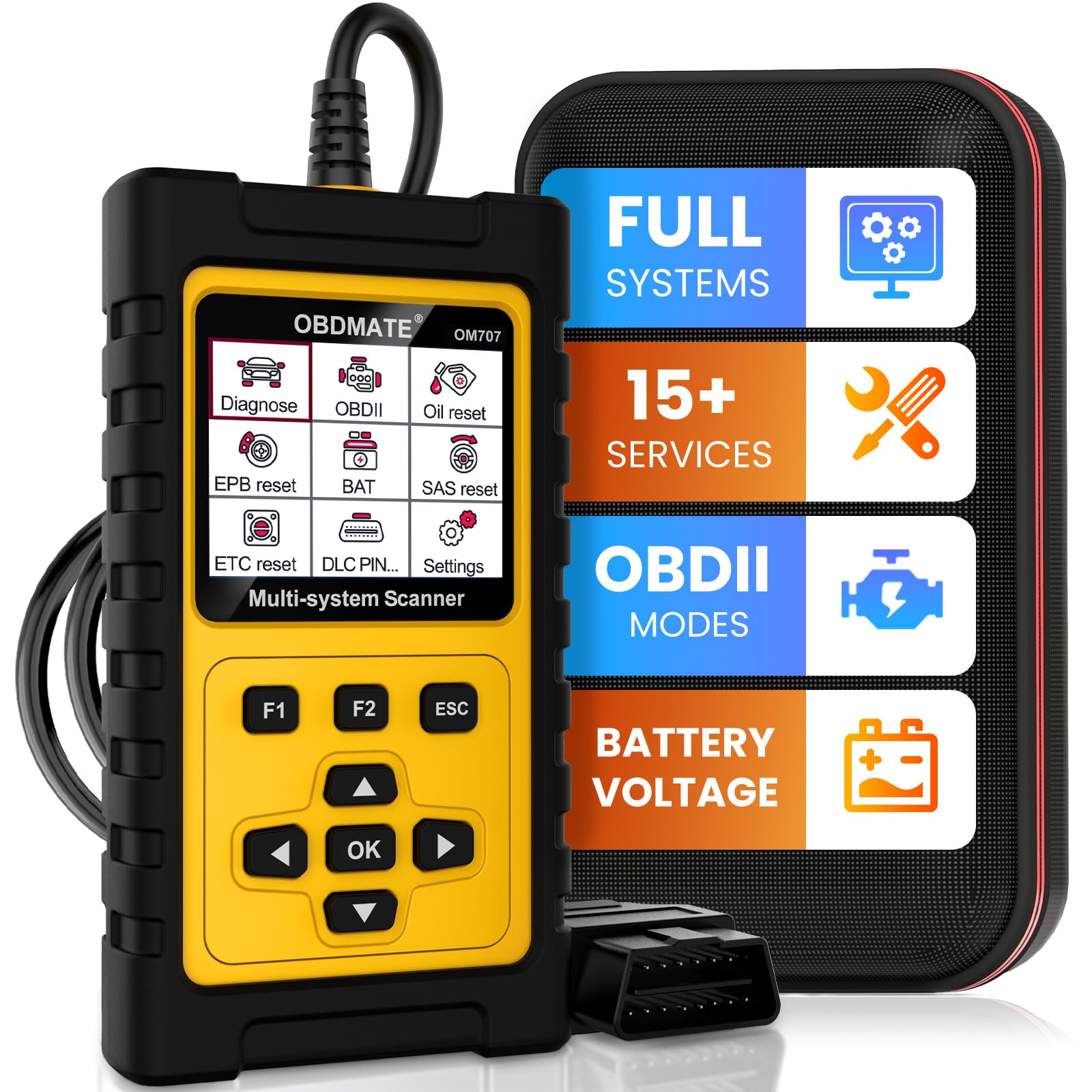 Photo 1 of OBDMATE OBD2 Scanner for Honda/Acura, All Systems Diagnostic Tool with 15+ Resets (Oil/TPMS/ETC/EPB/ABS/SAS...), Full OBDII Functions Read&Erase Fault Codes, Free Software Update
