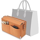 Vercord Felt Purse Organizer Insert Onthego 35 Handbag Tote Bag Organizer Bag in Bag with Removable Zipper
