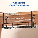 TriPro Under Desk Cable Management Tray No Drill Long Arm Clamp Fits Most Tables view 6