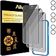 Ailun 3Pack Privacy Screen Protector for iPhone 16 Plus [6.7 inch]+3Pack Camera Lens Protector,Dynamic Island Compatible,Anti Spy Private Tempered Glass[9H Hardness][6 Pack]