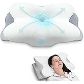 EcoNour Cervical Neck Pillow for Sleeping | Ergonomic Memory Foam Pillows for Neck and Shoulder Pain | Contour Pillow for Side Sleeper Pillow | Orthopedic Neck Support Pillow | Stomach Sleeping Pillow