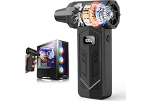 V8 Compressed Air Duster, 340000RPM Electric Air Duster with LED Display, Rechargeable Cordless Jet Dry Air Blower/Snow Blowe