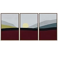 SIGNWIN 3 Piece Framed Canvas Wall Art Nordic Mountain Canvas Prints Home Artwork Decoration for Living Room,Bedroom - 16