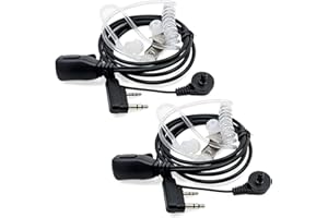 abcGOODefg 2 Pin Earpiece Covert Air Acoustic Tube Retevis PTT MIC in-Ear Headset for Retevis Kenwood PUXING BF-UV5R UV82 UV5