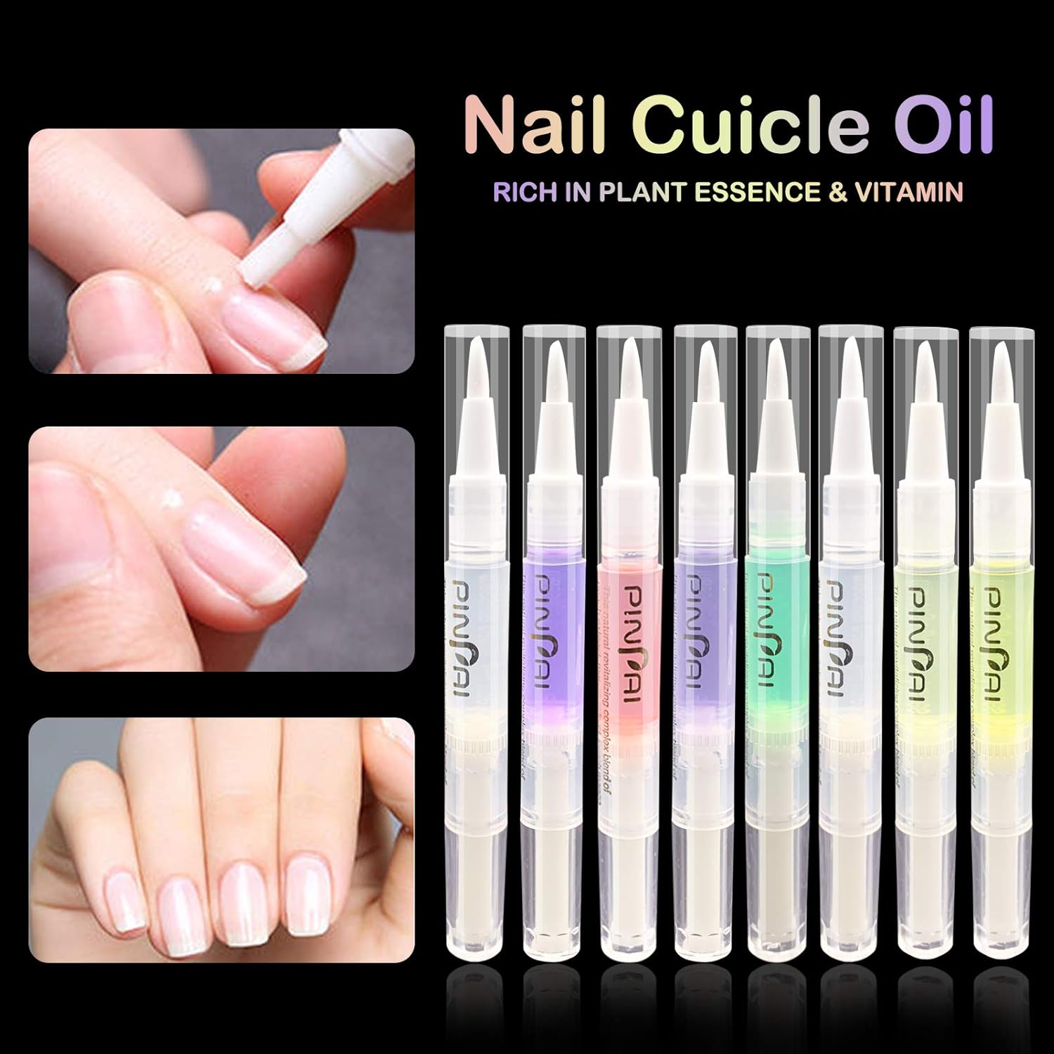 8PCS Cuticle Oil Pens,Cuticle Revitalizer Oil Pen with Soft Brush,Cuticle Oil Bulk for Nails Moist and Treatment,Nail Oil Manicure Repair The Cuticle,8 Kinds of Fruity Smell: Health & Personal Care