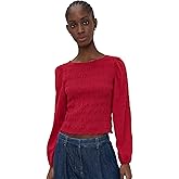 Madewell Women's Smocked Boat Neck Top