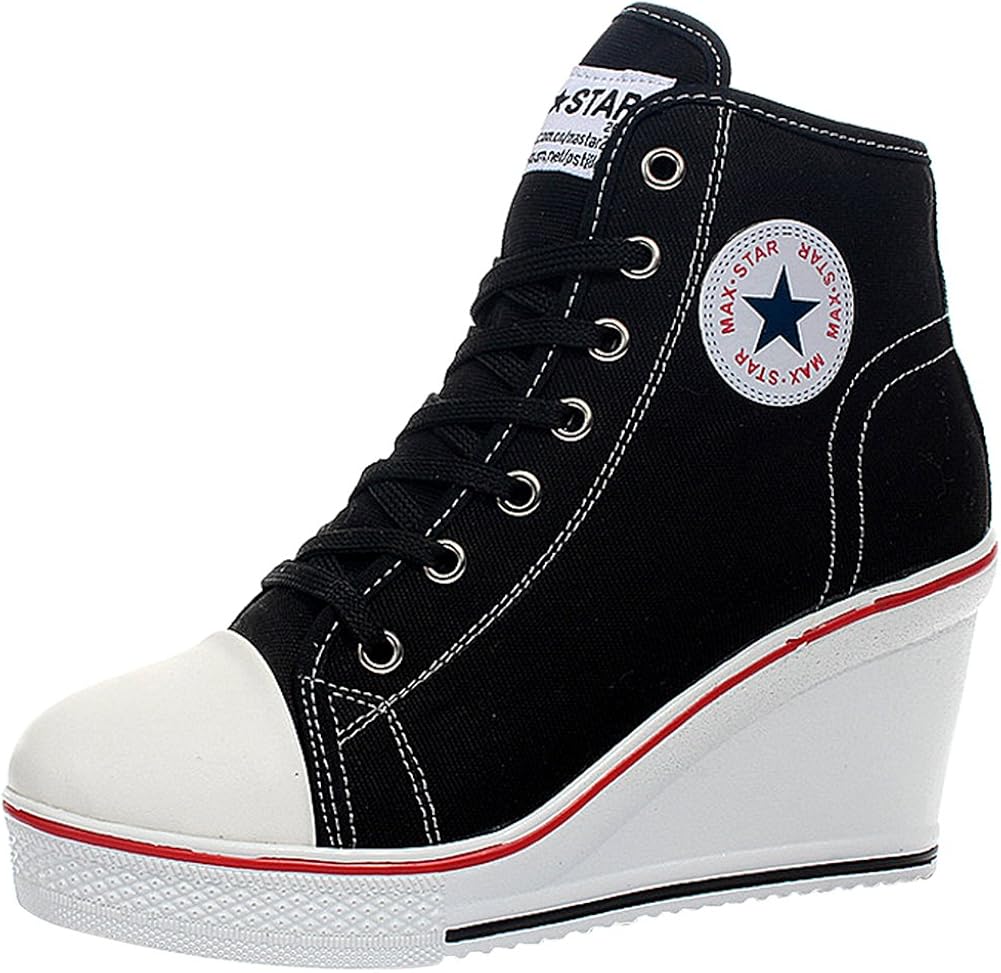 ladies wedge trainer boots