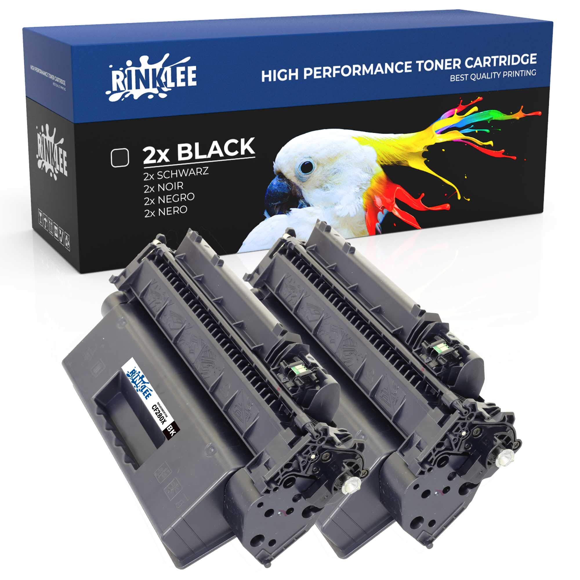 RINKLEE CF280X 80X Toner Cartridge Compatible with HP Laserjet Pro 400 M401A M401D M401DN M401DNE M401DW M401N MFP M425DN MFP M425DW | High Yield 6900 Pages | Black, 2-Pack