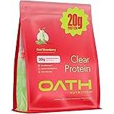 Oath Nutrition Clear Whey Isolate Protein Powder, Kiwi Strawberry, 20g Complete Protein per Serving, No Added Sugar, Grass-Fed, 21 Servings
