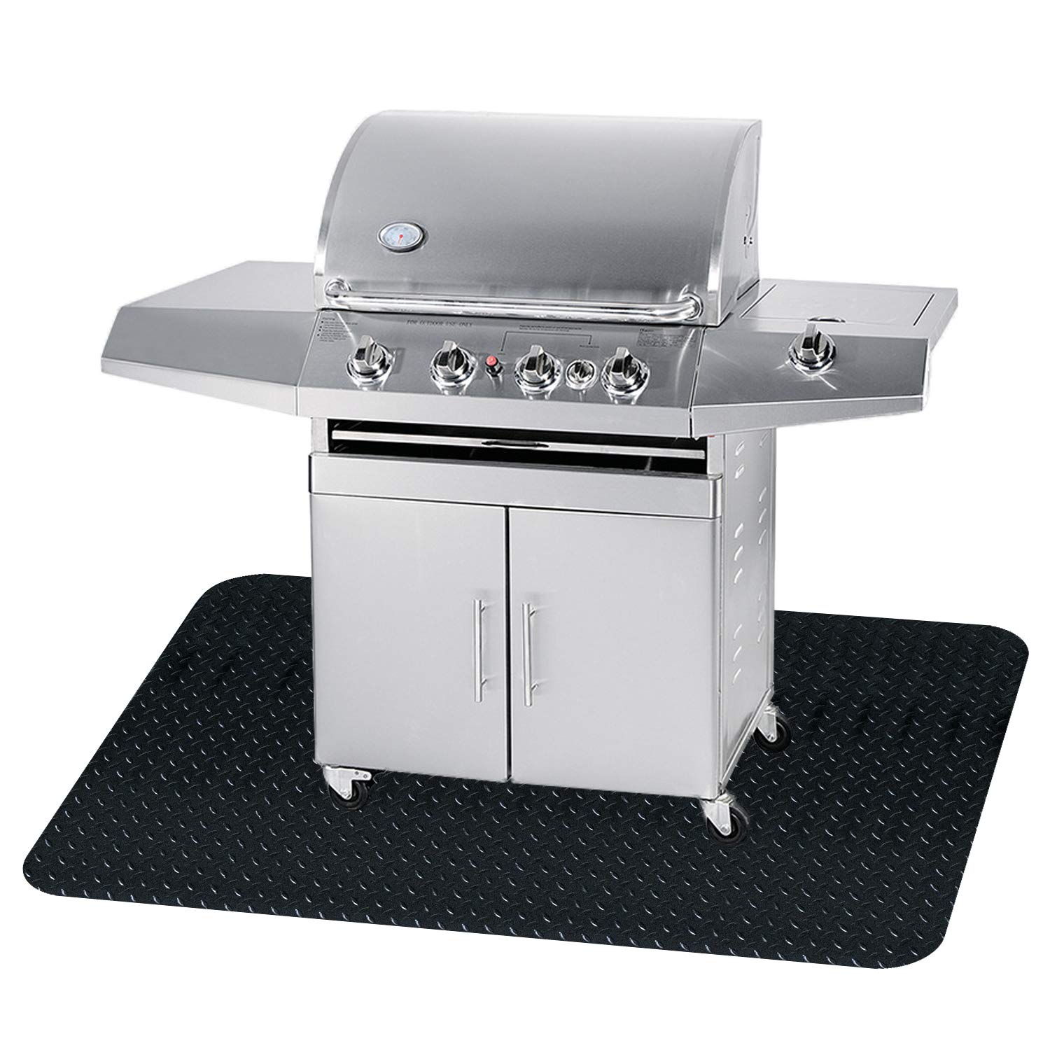 Photo 1 of Fasmov 48 x 36 inches Grill Mat Grill and Garage Protective Mat, Protects Decks and Patios from Grease Splashes, PVC Flame Retardant Material