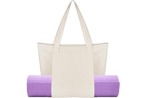 Haakong Yoga Mat Bag for Women Canvas Bag with Yoga Mat Carrier Yoga Mat Bags for Workout Pilates Travel Beach and Gym