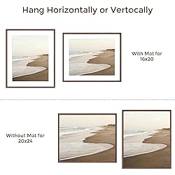 20x24 Picture Frames, Rustic Solid Oak Wood Frame