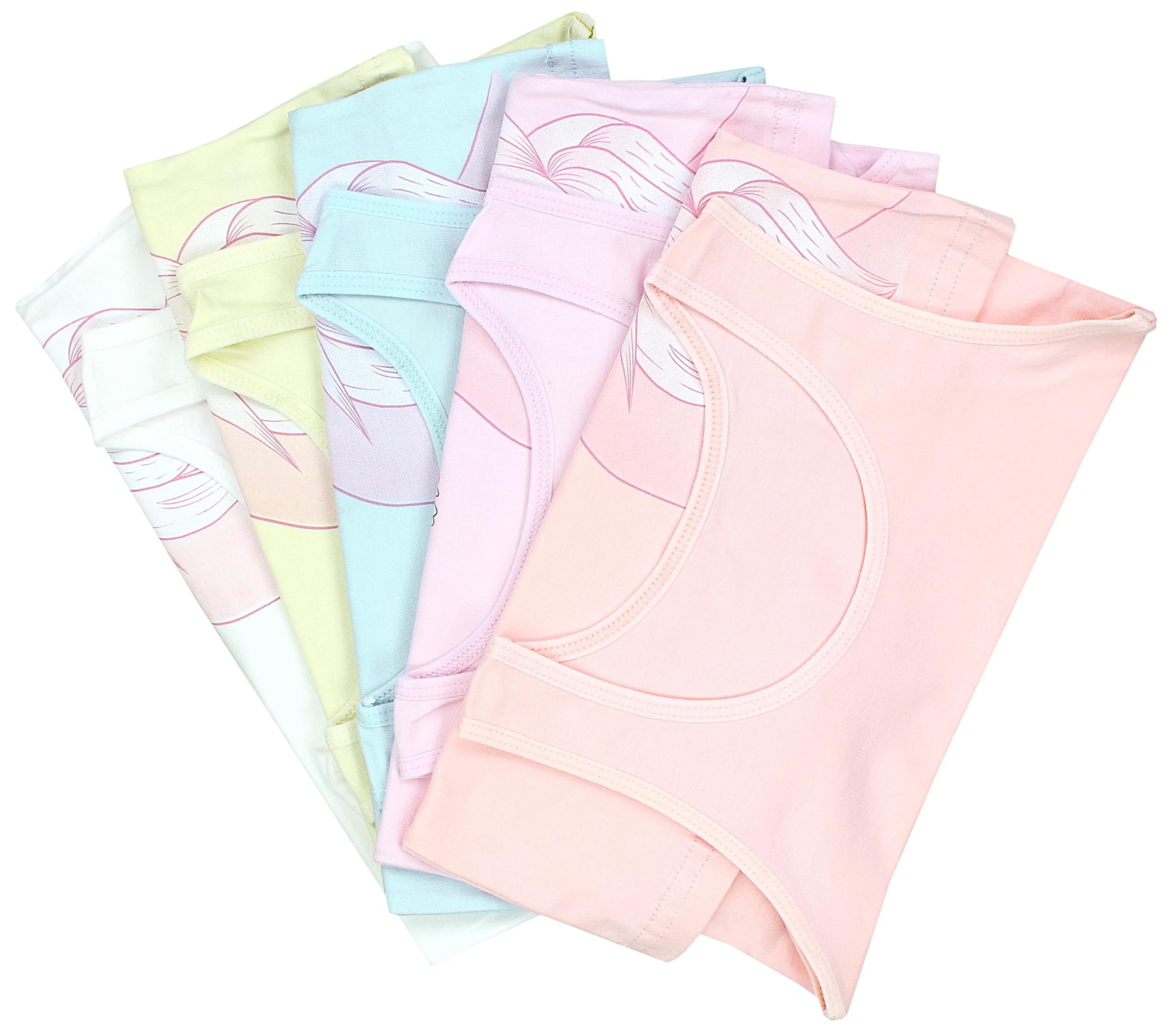 TupTam Unterhemden Mädchen Baumwoll Unterhemd 5er Pack Tank Top Ärmellos Kinder, Farbe: Einhorn Schmetterlinge Rosa Grau Gelb, Größe: 122-128 6