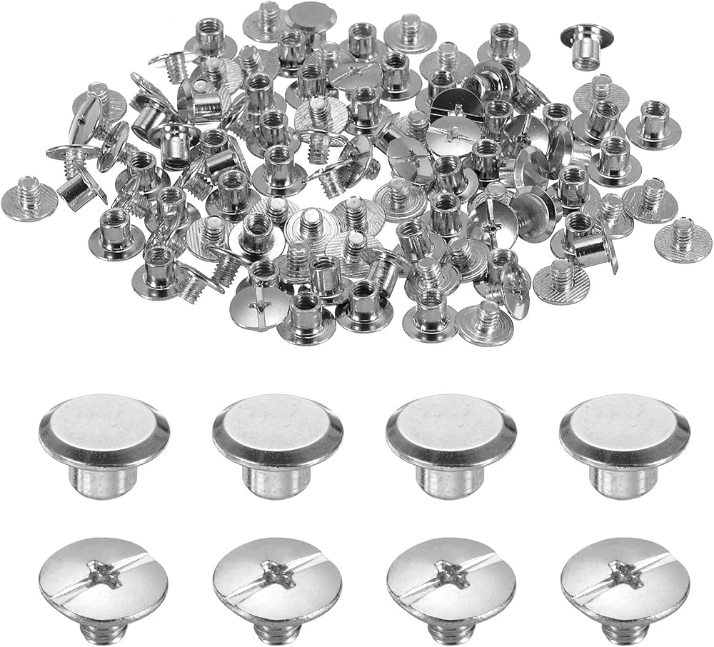 sourcing map M5 x 5mm Chicago Screws Silver Tone Carbon Steel Binding Posts 50