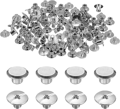 sourcing map M5 x 5mm Chicago Screws Silver Tone Carbon Steel Binding Posts 50