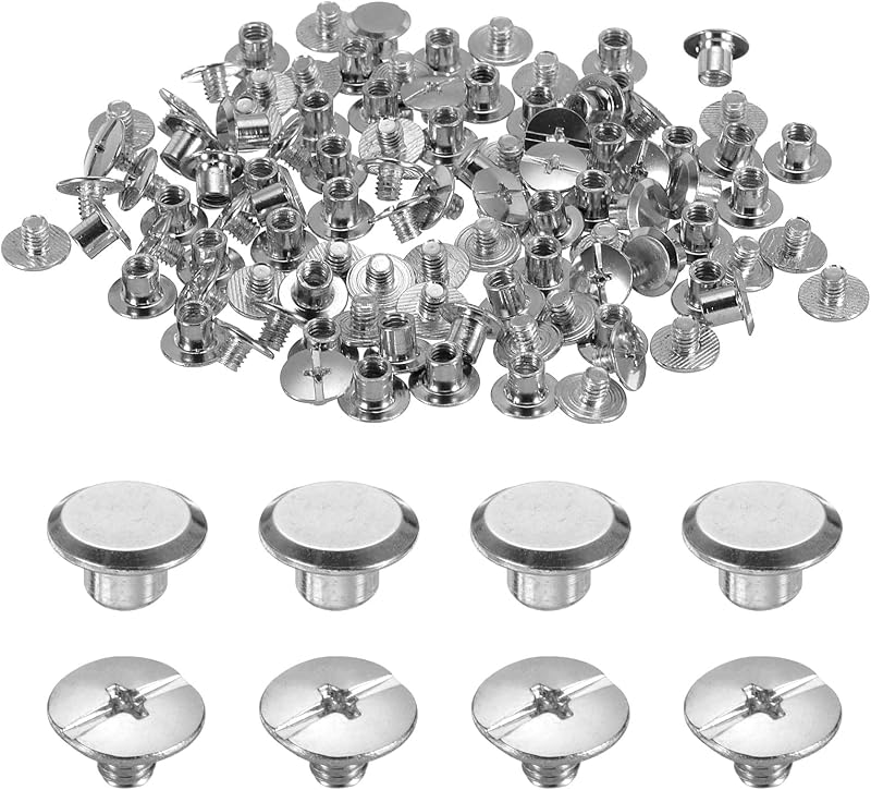 sourcing map M5 x 5mm Chicago Screws Silver Tone Carbon Steel Binding Posts 50