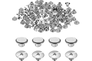 uxcell 50set M5 x 5mm Chicago Screw Metal Phillips Head Binding Screws Post Nail Rivet Stud Screw Rivets for DIY Leather Belt