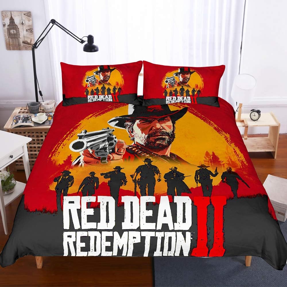 ZZALL Red Dead Redemption Duvet Cover Bedding Set Duvet Cover and