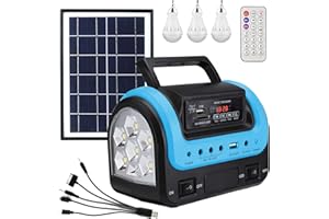 UPUSA Solar Generator - Portable Generator with Solar Panel,Solar Power Generators Portable Power Station with Flashlight,Emergency Generator Solar Powered for Home Use Camping Travel Emergency(Blue)