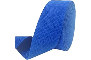 AEVORA 1.5 inch Cotton Webbing Braid Handles Bag Strap 15ft High Density Webbing Plain Weave Straps for Cloth Tote Bag, Pet Collars, DIY Projects, Crafts, Outdoor Accessories (Royal Blue 514)