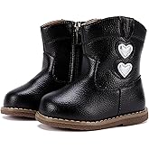 BMCiTYBM Baby Cowboy Cowgirl Boots Infant Western Boots Toddler Boys Girls Round Toe Riding Mid Calf Boots All Seasons for 6 9 12 18 24 Months