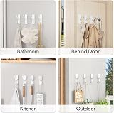 pickpiff Self Adhesive Hooks 6KG Stainless Steel 4 Pack White view 5