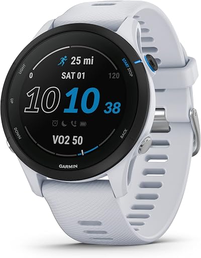 Garmin Forerunner 255 Music GPS Running Smartwatch White Long Battery