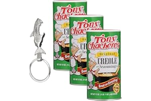 Tony Chachere's Creole Seasoning, Original Flavor, 17 Oz - with Moofin Silver SS Bottle Opener Keychain, Flavorful Creole Seasoning Spice for Everyday Meals, All-Purpose Seasoning Creole, Pack of 3