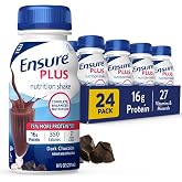 Ensure Plus Dark Chocolate Nutrition Shake, 24 Pack | Meal Replacement Nutritional Drinks with 27 Vitamins &amp; Minerals, 350 Calories, Clinically Proven to Help Adults Gain Weight