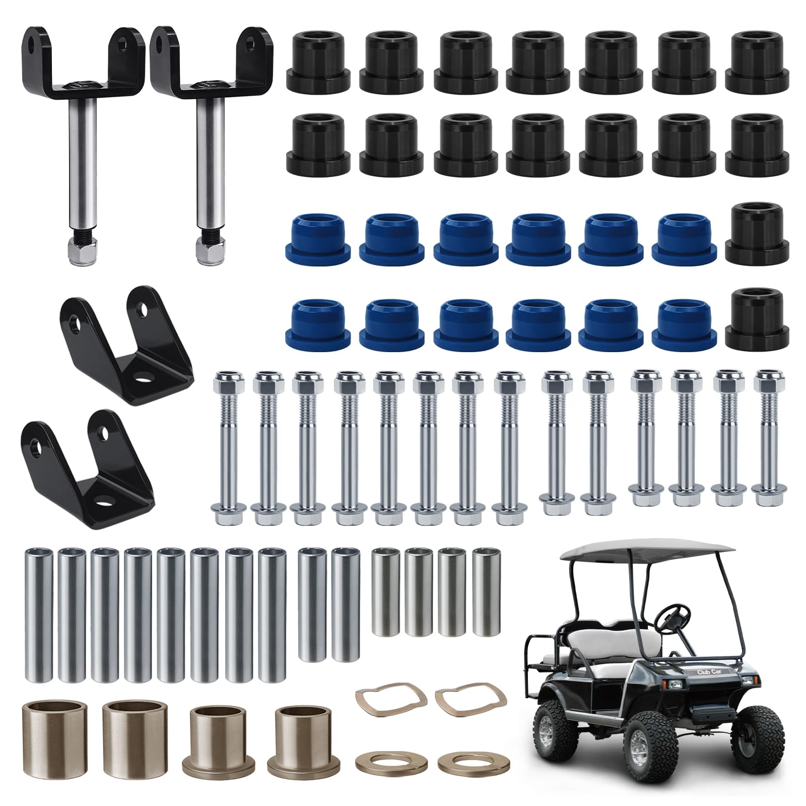 Photo 1 of TechInovat Golf Cart for Club Car DS Front and Rear End Repair Bushing Kits 1993-up Models
