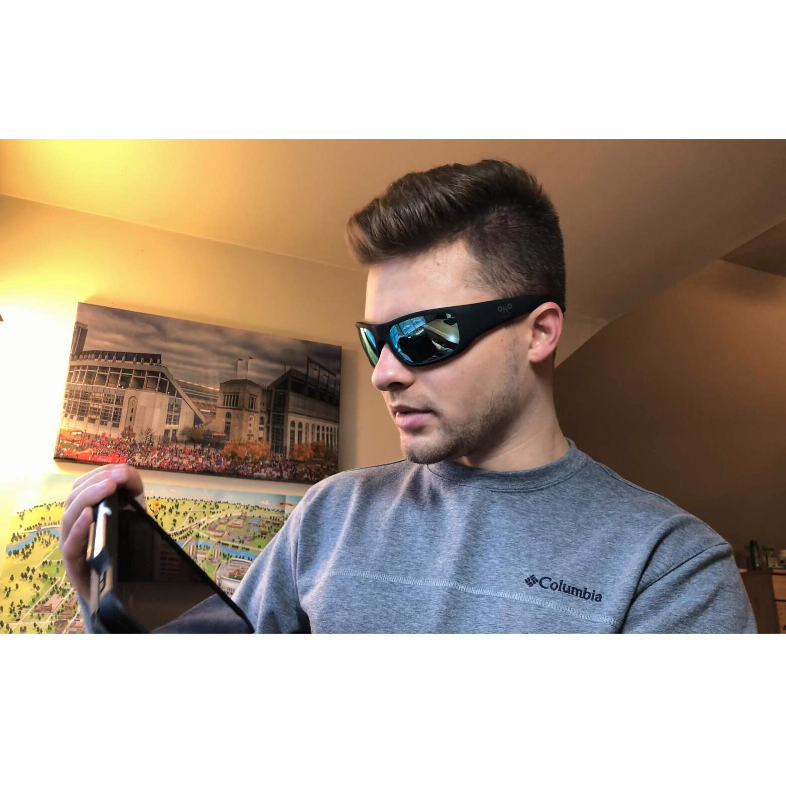 OhO Smart Glasses,Polarized Sunglasses with Bluetooth Speaker,Athletic/Outdoor UV Protection and Voice Control,Unisex