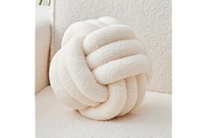 LUSJNGE Decorative Throw Knot Pillow Ball for Home Chair Sofa Couch Bed Aesthetic Round Decor Pillows Lambswool Knotted Pillo