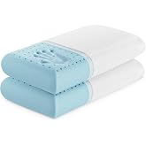 OLIXIS Memory Foam Pillow, Bed Pillows for Sleeping, Standard Size, 2 PCS | Firm, Comfortable Support, Bed Pillow for Back and Side Sleepers, Cooling Gel, Breathable Mesh, Washable Cover, White