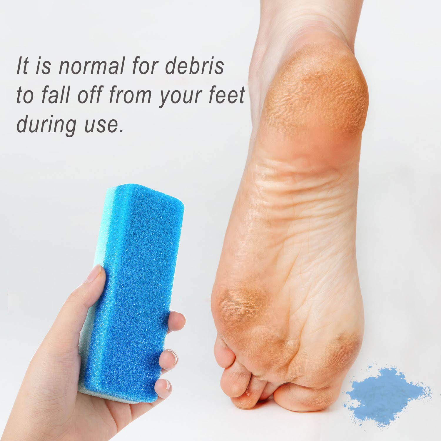 4 PCS Gift Packaged Foot Pumice Stone Scrubber for Hard Skin, Heavy Callused Feet, Dead Skin, 2 in 1 Pumice Stone for Feet, Heels, Hands and Body: Beauty