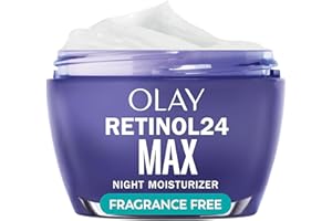 Olay Retinol Face Moisturizer, 24 MAX Anti-Aging Night Cream for Women, Fragrance-Free, Non Greasy - Anti-Wrinkle, Smooth Fine Lines, Tightening, Hydrating Skin Care - Peptides, Glycerin, 1.7 Oz