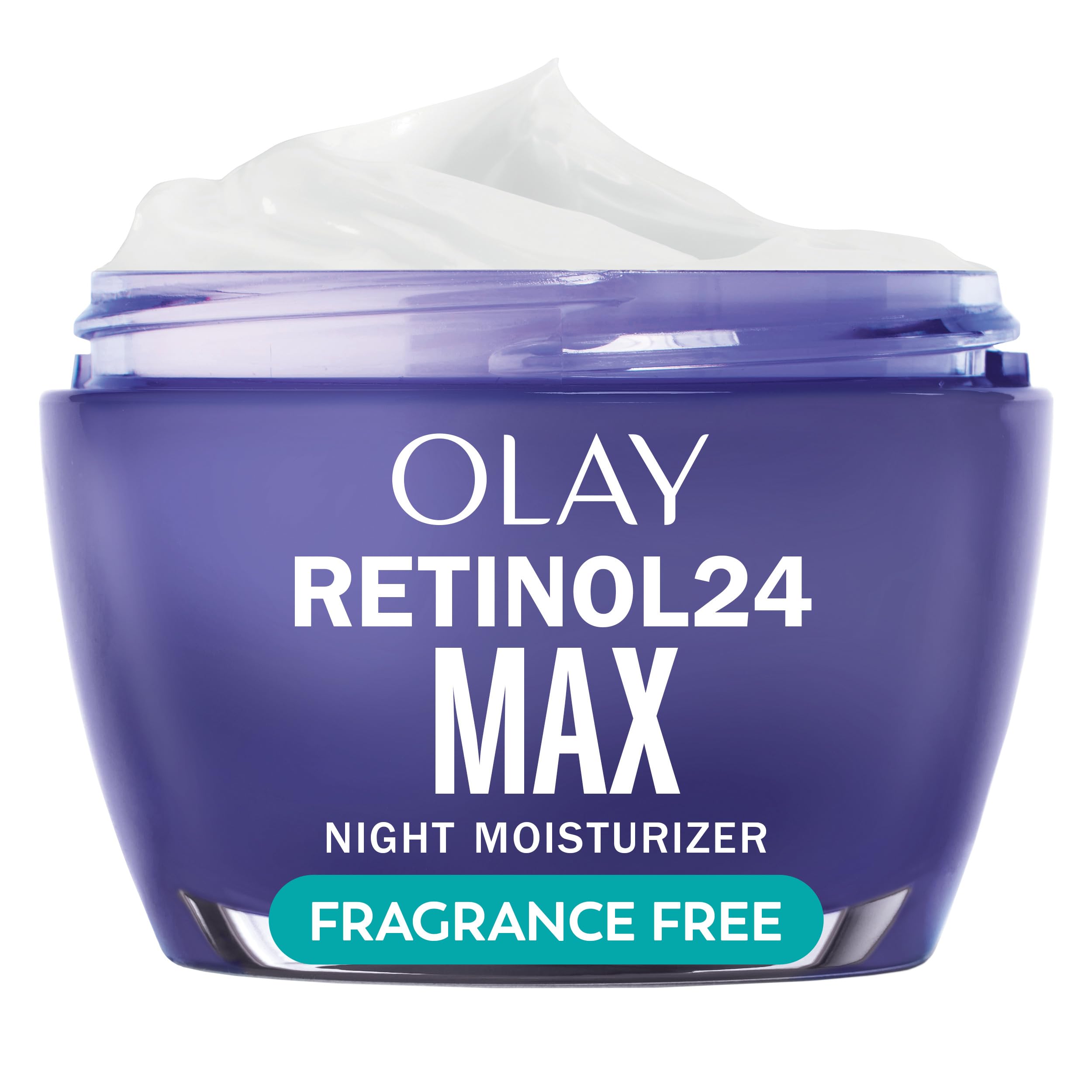 Olay Retinol Night Cream for Women, MAX, Anti-Aging Face Moisturizer, Fragrance-Free, Gift for Women, Non Greasy - Anti-Wrinkle, Hydrating Skin Care - Triple Collagen Cream, Niacinamide, 1.7oz