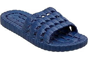 TECS Mens Quick Drying Lightweight Water Shoe With Open Toe, Rubber Sole With Drainage Hole Water Shoe For Beach, Showers, House Slipper, Dorms, Outdoor and Versatile Use
