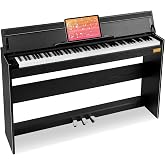 MOSEN 88 Key Fully Weighted Digital Piano Graded Hammer Action Keyboard | 380 Tones, Triple Pedal, Upright Wood Stand and Usb-Midi Support; Full Size Home Electric Piano for Beginners,MDP-110