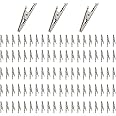 100 PCS Metal Alligator Clip, 35mm Spring Clamps Test Line Crocodile Clip Silver Tone Alligator Clips Nickel Plated Crocodile Clamps, Used In Laboratory Electric Testing Work And Cable Lead Clip