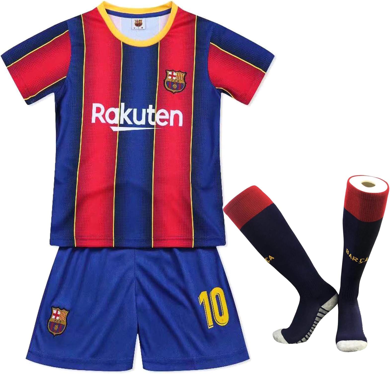 AH FASHION Kids Limited Barcelona Soccer Uniform Children Football T-Shirt Shorts Kits Messi Suarez Coutinho
