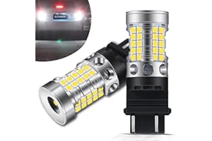 GJTIANXK 3157 LED Bulb Reverse Light 4000 Lumen Super Bright 4114 3156 3056 3057 4157 3047 4057 3457 LED Bulb Back Up Light Tail Signal Brake Parking Light DRL, 6000K White (Pack of 2)