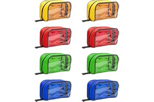 Hyuetrsa 8 Pcs First Aid Pouches,Color Coded First Aid Medical Kit Medical Pouch with Transparent Window,4 Colors Empty First