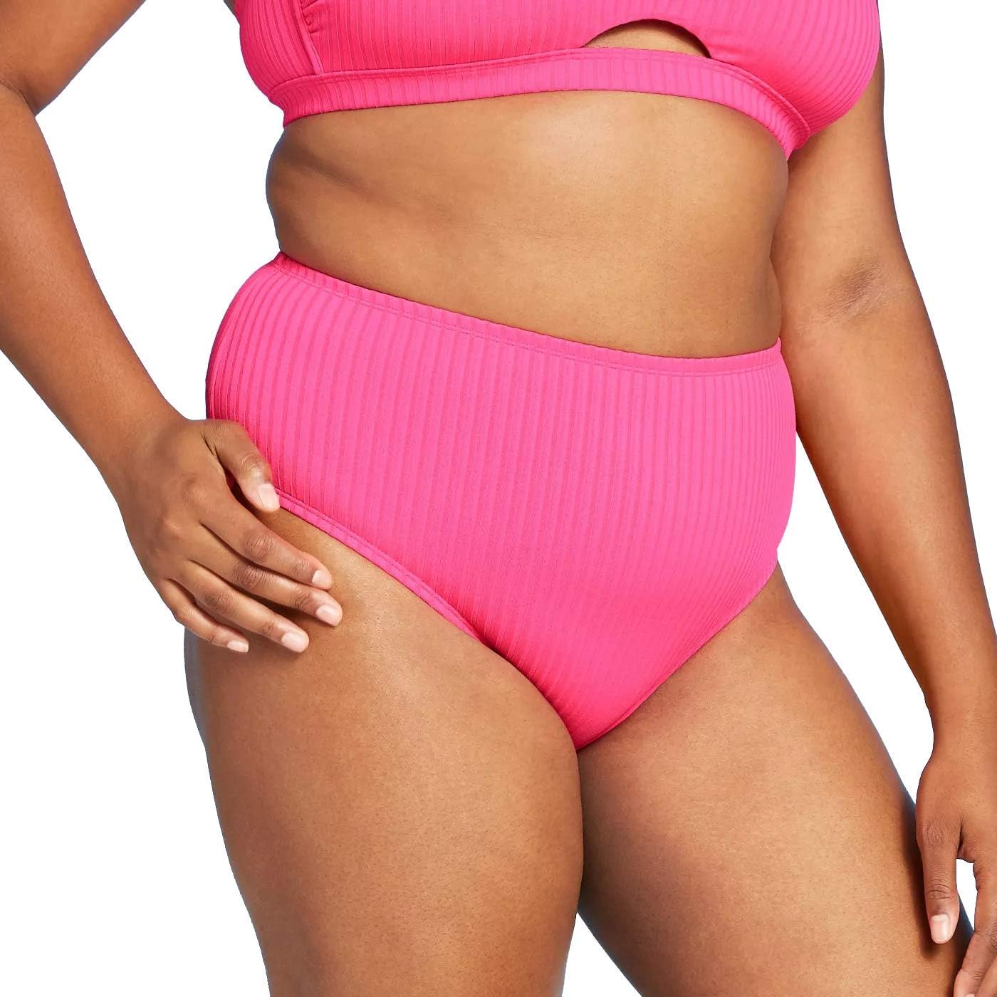 plus size high waisted cheeky bikini